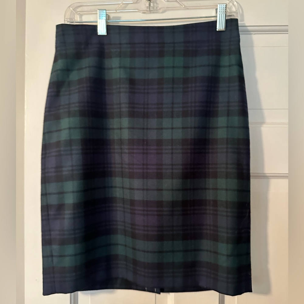 Black watch plaid J.Crew pencil skirt New with tags